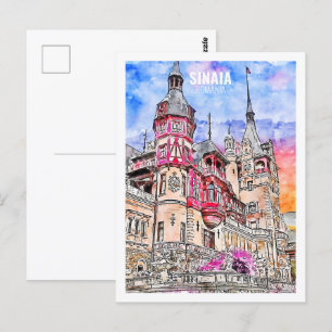 Sinaia Rumänien Bekannte Wasserfarbskizze für Reis Postkarte