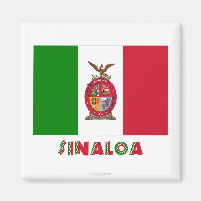 Sinaloa Inoffizielle Flagge Magnet (Vorne)