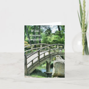 Sincere Beileid - Garten und Brücke Karte