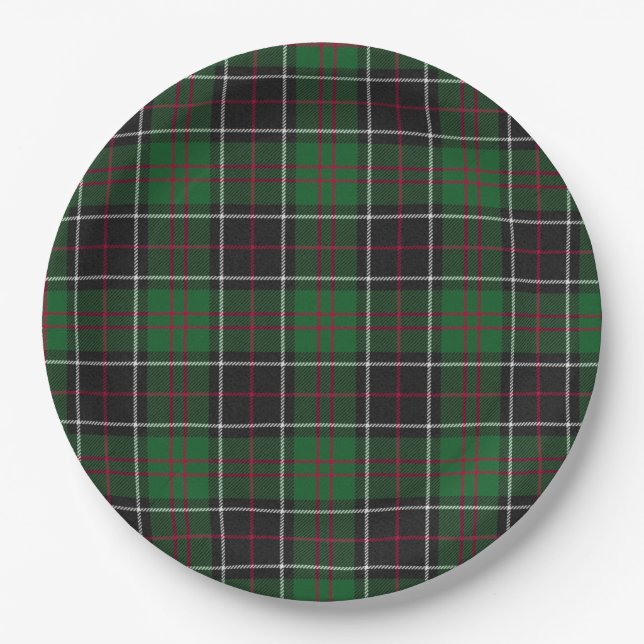 Sinclair Clan Jagd Tartan Variante Kariert Pappteller (Vorderseite)