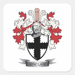 Sinclair Familienwappen-Wappen Quadratischer Aufkleber