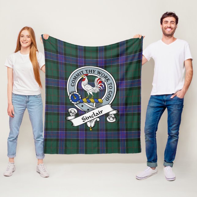 Sinclair Jagd Moderner Clan Abzeichen Tartan Karie Fleecedecke (Beispiel)