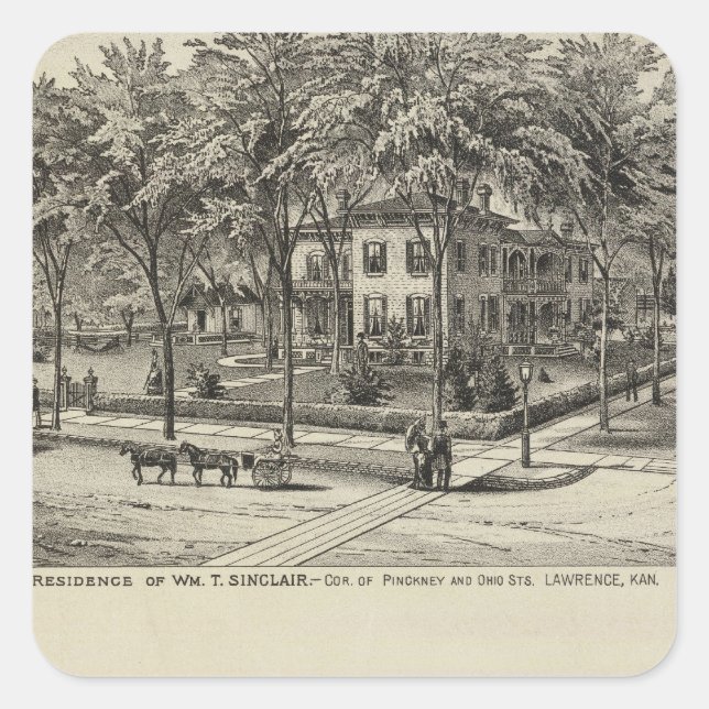 Sinclair Residence, Kansas Quadratischer Aufkleber (Vorderseite)