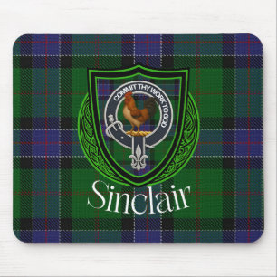 Sinclair-Schottischer-Clan-Tartan und -Wappen Mousepad
