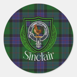 Sinclair Scottish Clan Tartan & Crest Runder Aufkleber