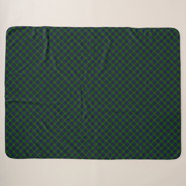 Sinclair Tartan Blau kariert Sherpadecke (Vorderseite (Horizontal))