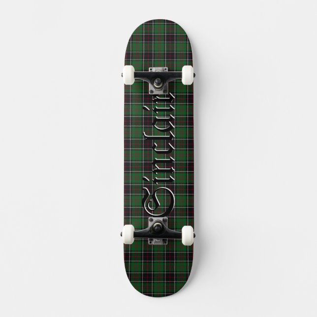 Sinclair Tartan Scottish Kariert Pattern Skateboard (Vorderseite)