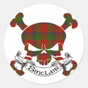 Sinclair Tartan Skull Runder Aufkleber