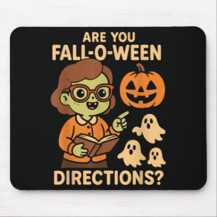 sind Fall O Ween Anweisungen Lustig Lehrer Hallowe Mousepad