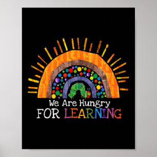 Sind hungrig nach einem Geschenk des Regenbogenleh Poster