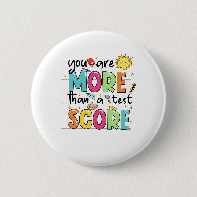sind mehr als ein Test-Score-Lehrer Test Da Button (Vorderseite)