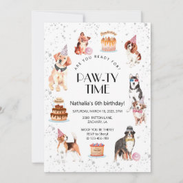 Sind Sie bereit zum Geburtstag von Hund Pawty Einladung
