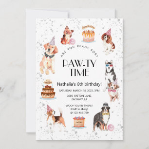 Sind Sie bereit zum Geburtstag von Hund Pawty Einladung