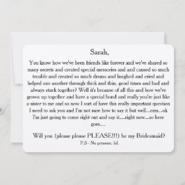 Sind Sie bitte meine Brautjungfer? Einladung