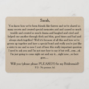 Sind Sie bitte meine Brautjungfer? Einladung