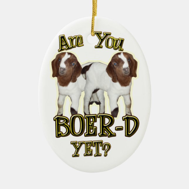 SIND SIE BOER-D SCHON? ZIEGEN-WEIHNACHTSverzierung Keramikornament (Vorne)