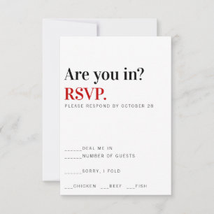 Sind Sie dabei? Vegas Hochzeits-Antwortkarte RSVP Karte