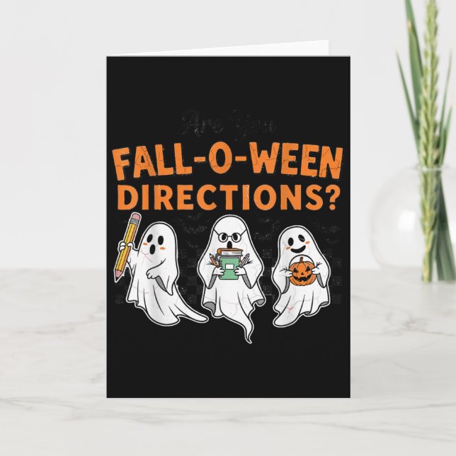 Sind Sie Fall-o-ween-Anweisungen Lustiger Lehrer H Karte (Vorderseite)