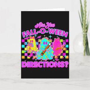 Sind Sie Fall-o-ween-Anweisungen Neon-Geisterlehre Karte
