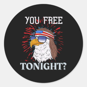 Sind Sie heute Abend 4. Juli kostenlos American Ba Runder Aufkleber