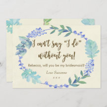 sind Sie mein Brautjungfernkartenblaues