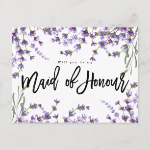 sind Sie mein Mädchen von Blumen Ehreboho Lavendel Ankündigungspostkarte