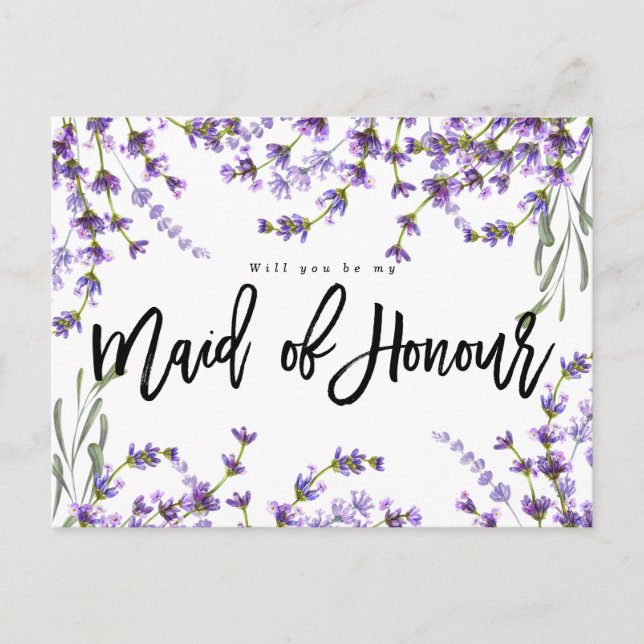 sind Sie mein Mädchen von Blumen Ehreboho Lavendel Ankündigungspostkarte (Vorderseite)