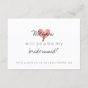 Sind Sie meine Brautjungfer - das bezaubernde Rosa Einladung