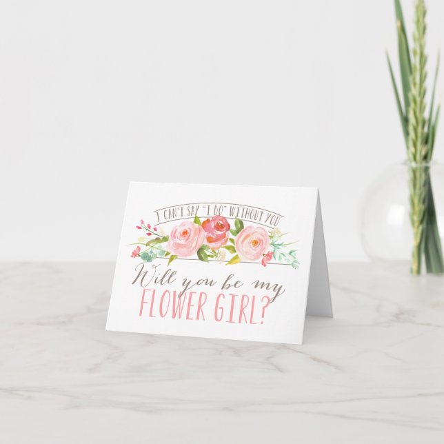Sind Sie meine Brautjungfer des Blumen-Mädchen-| Einladung (Vorderseite)