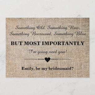 Sind Sie meine Brautjungfer? Einladung