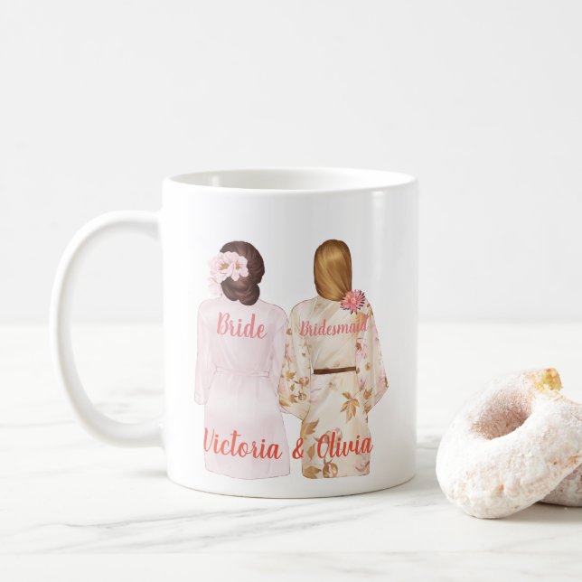 Sind Sie meine Brautjungfern-Tasse Kaffeetasse (Mit Donut)