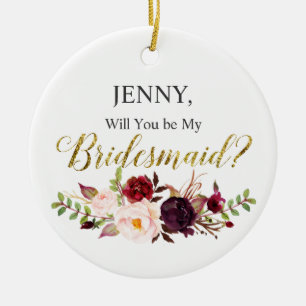 Sind Sie meine Brautjungfern-Weihnachtsverzierung Keramik Ornament