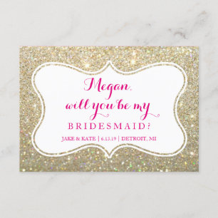 Sind Sie meine gefunkelte Brautjungfer - Einladung