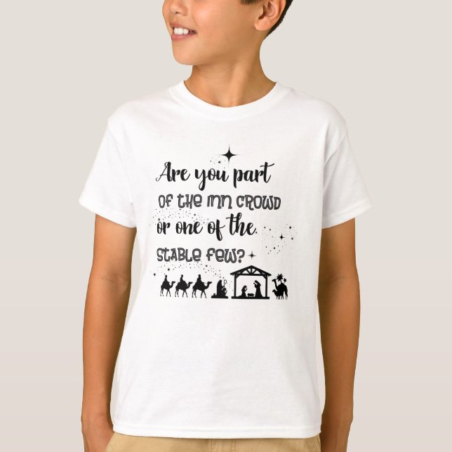 Sind Sie Teil der Inn Crowd? Christliche Weihnacht T-Shirt (Vorderseite)