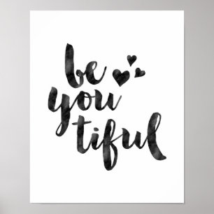 Sind Sie tiful Aquarelltypographie-Plakatdruck Poster