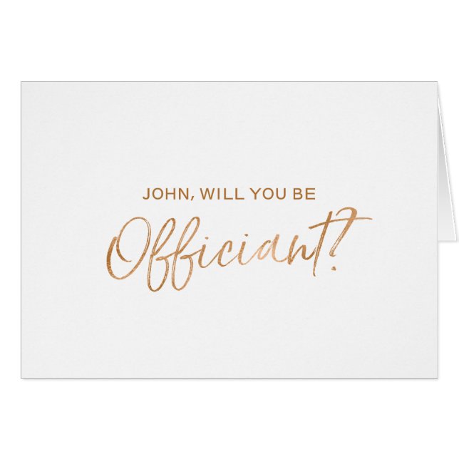 "Sind Sie unsere officiant" kupferne beschriftete (Vorderseite (Horizontal))