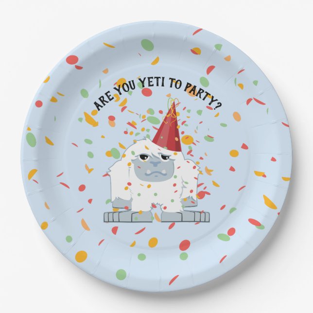 Sind Sie Yeti zu Party-niedlichem Pappteller (Vorderseite)