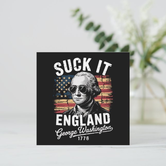 Sind zum Kotzen England 4. Juli George Washington  Einladung (Stehend Vorderseite)