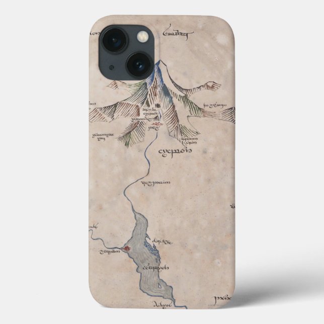 Sindarin Karte des einsamen Berges Case-Mate iPhone Hülle (Rückseite)