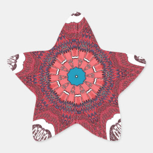 Sindhi-Ethisches Stammesmuster-Kunstwerk Stern-Aufkleber