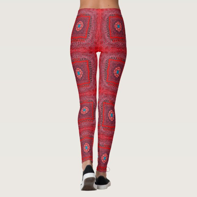 Sindhi Ethnic Tribal Art Print Leggings (Rückseite)