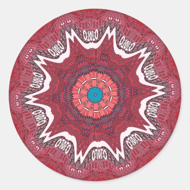 Sindhi Ethnic Tribal Art Print Runder Aufkleber (Vorderseite)
