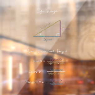 Sine Cosine Tangent Trigonometrie Farbdiagramm 2 Fensteraufkleber