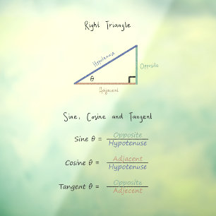 Sine Cosine Tangent Trigonometrie farbiges Diagram Fensteraufkleber