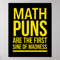 Sine of Wahnsinn lustige Mathematik puns gelb
