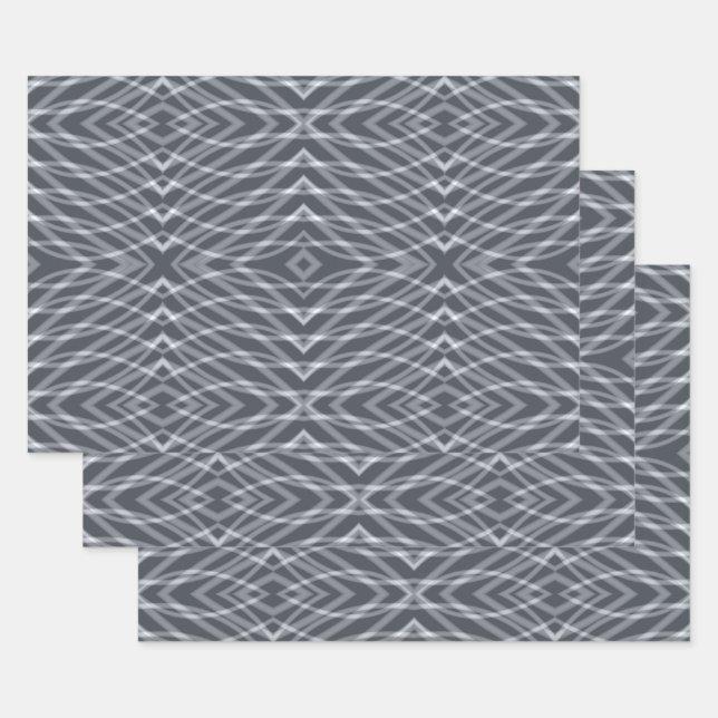 Sine Wave Puls Signal Modernes Abstraktes Kunstdes Geschenkpapier Set (Set)