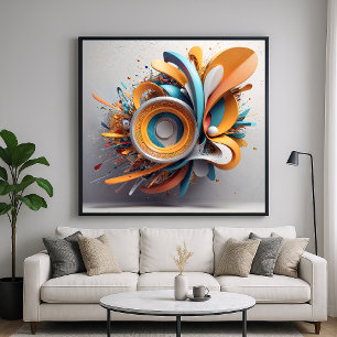 Sinfonie - Abstrakter 3D-Rendering-Designstil Poster