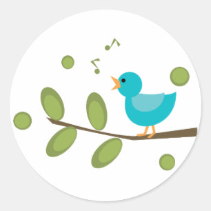 Sing a Song Bird Runder Aufkleber