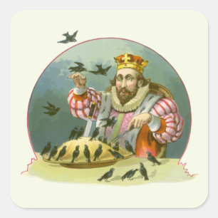 Sing a Song of Sixpence, altes Kinderreim Quadratischer Aufkleber