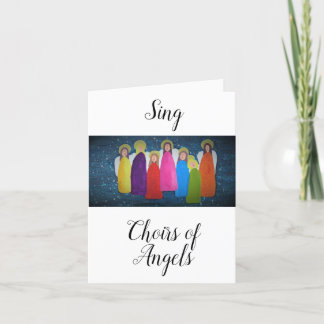 Sing Choirs of Angels Portrait Weihnachtskarte Karte